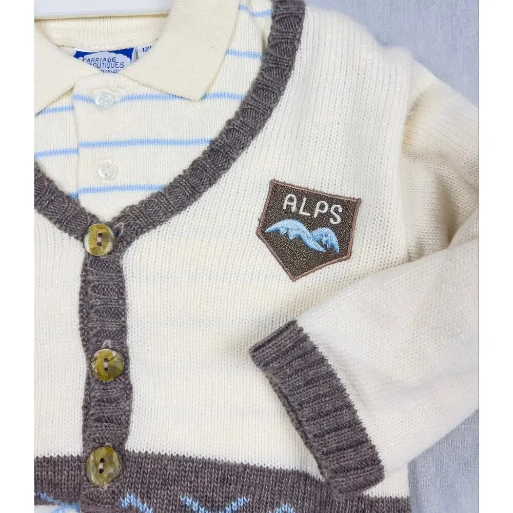 Vintage NWT Carriage Boutiques 3 Pc Boys Outfit Set 12M Sweater Cardigan Pants